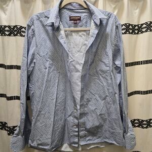 Johnston & Murphy men's long sleeve button-down collared dress shirt floral L